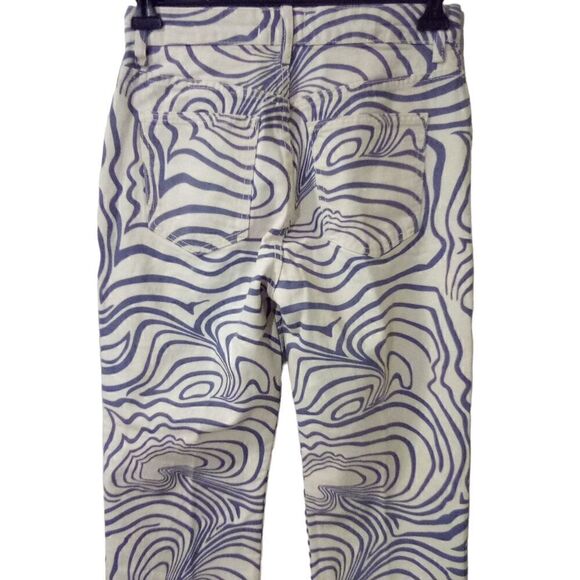 Zara swirl printed straight leg high waist 5 pocket jeans size 4 - Picture 4 of 6